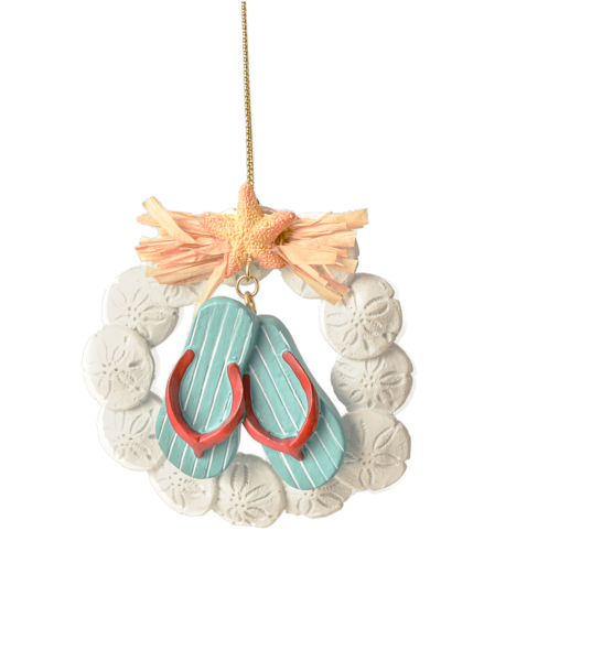 Flip Flops & Shells Wreath Ornament