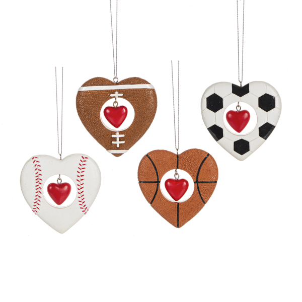 Sport Heart Ornaments