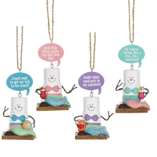 S'mores Mermaid Talk Ornaments