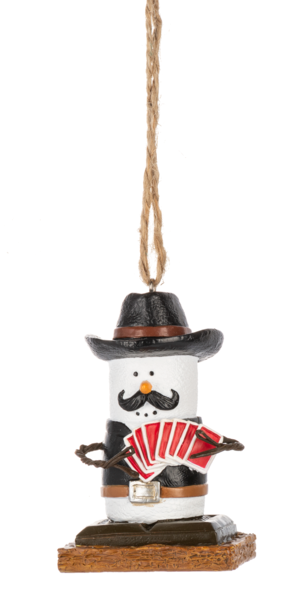 S'mores Western Card Player Ornament