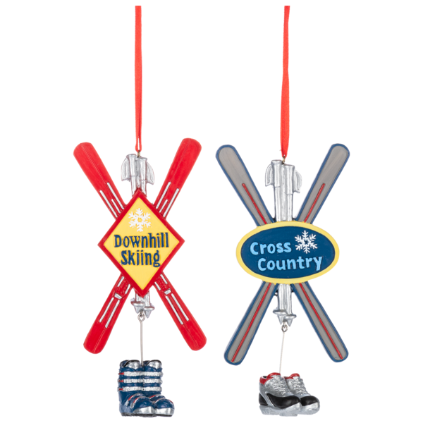 Ski Ornaments - Downhill Skiing, Cross Country