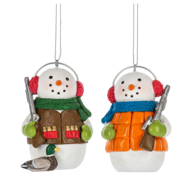 Hunting Snowman Ornaments