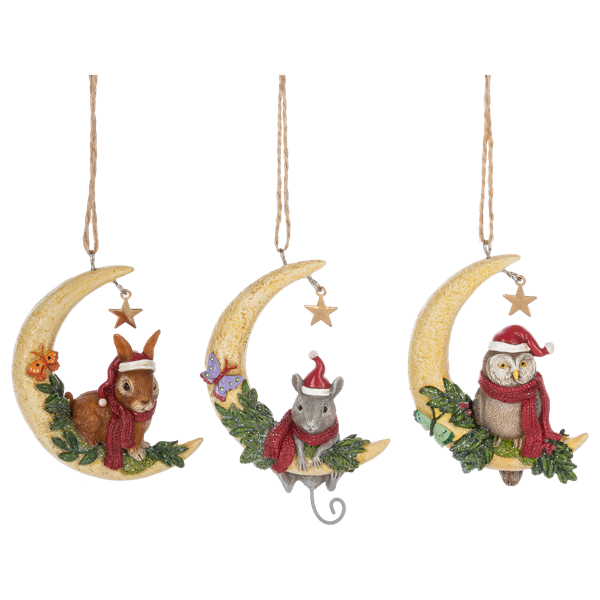 Moon and Critter Ornaments