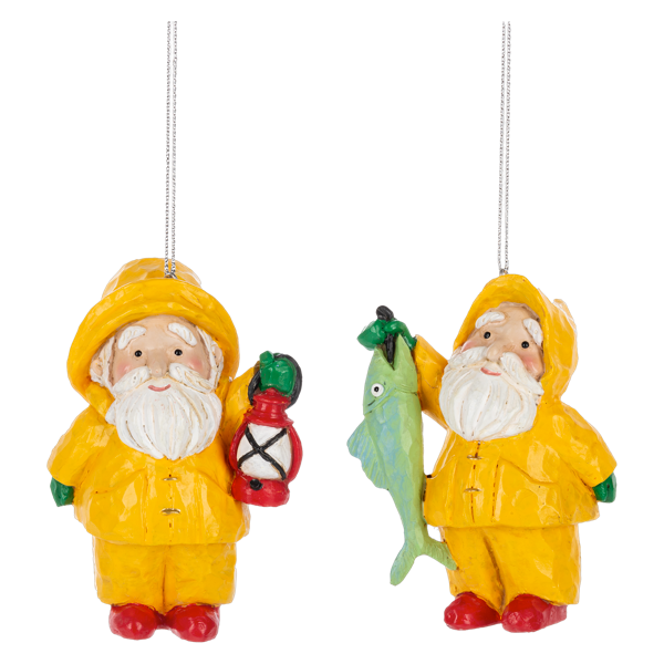 Coastal Santa Ornaments