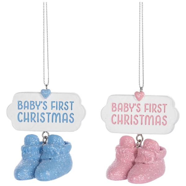 Baby's First Christmas Bootie Ornaments