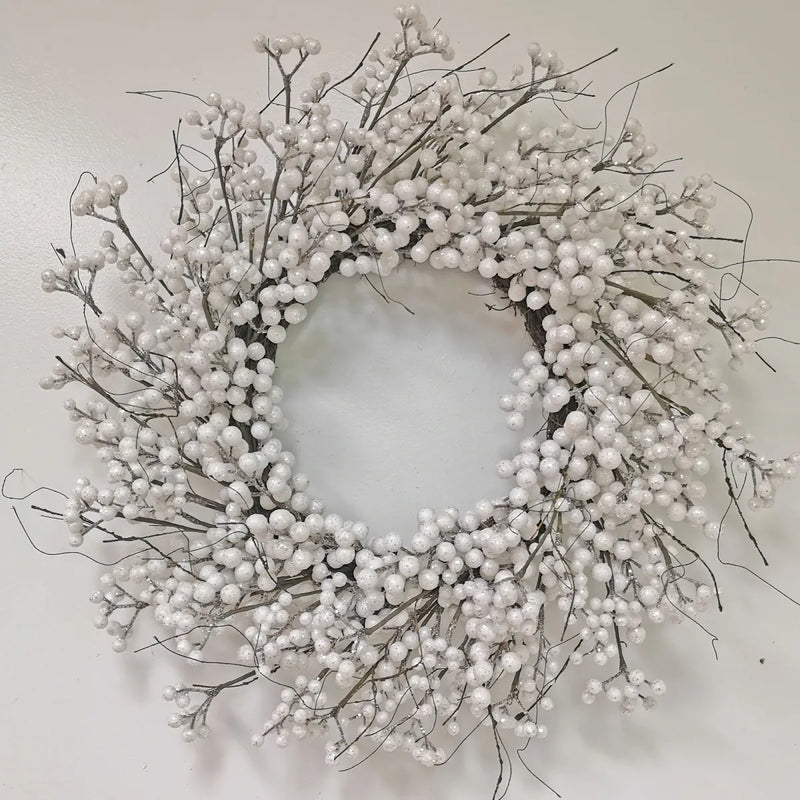 White Berry Wreath - 28"