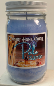 Jar of Country Home Candle Palo Santo candle on a white background