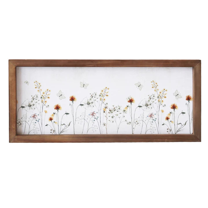 Horizontal Floral Print in Wood Frame