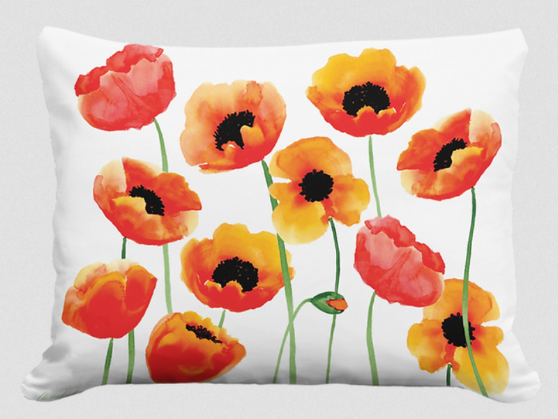 Poppy Blossoms Pillow