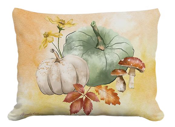 Watercolor Pumpkins Pillow