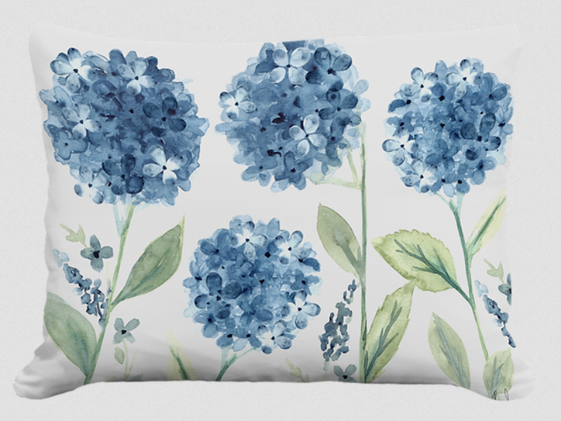 Four Hydrangeas Pillow