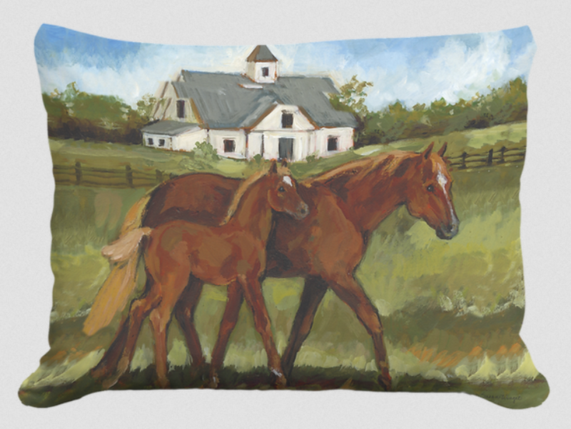 Brown Horses Pillow