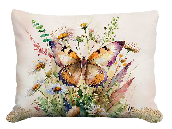 Butterfly Watercolor Pillow