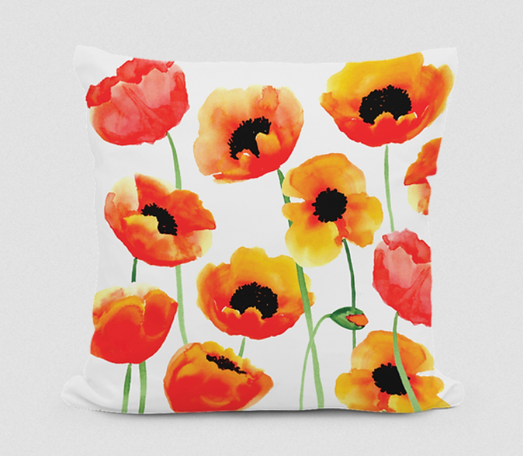 Poppy Blossoms Pillow