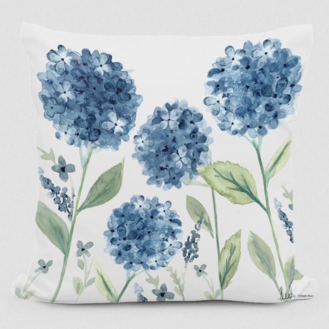Four Hydrangeas Pillow