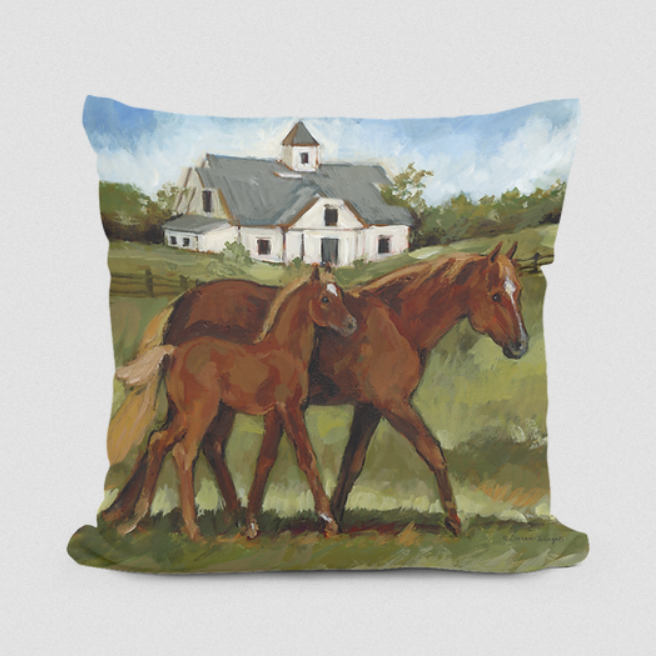 Brown Horses Pillow