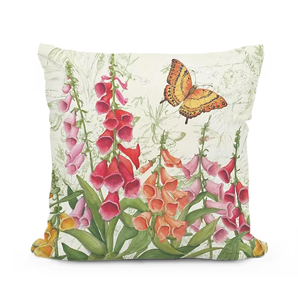 Foxgloves Toile Pillow