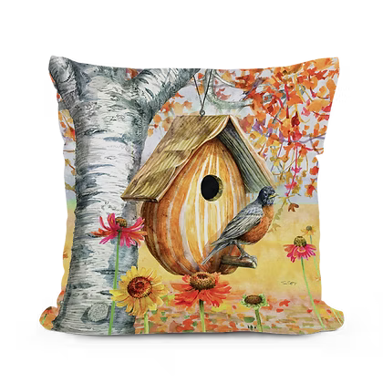 Pumpkin Birdhouse Pillow