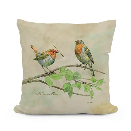 Botanical Robins Pillow