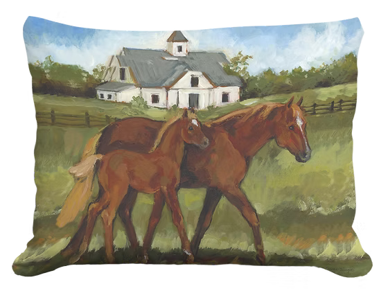Brown Horses Pillow