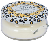 Jar candle with decorative lid featuring 'Tyler Candle Company' branding on a white background