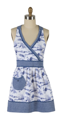 Blue and White Roster Apron