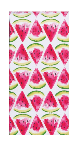Towel with watermelon pattern on a white background
