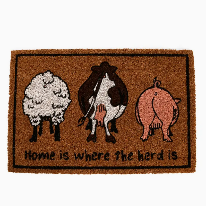Home Is Where the Herd Is Coir Door Mat