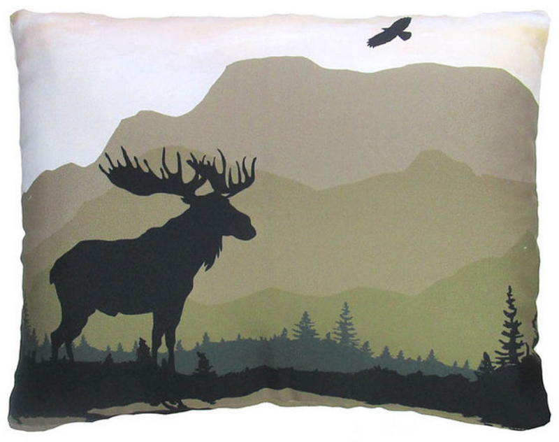 Mountain Scene w/Moose Pillow