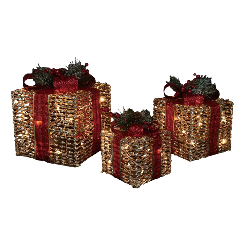 Champagne 3D Christmas Present Decor
