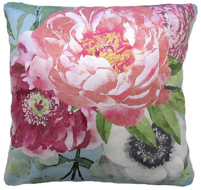 Lush Peonies 1 Pillow