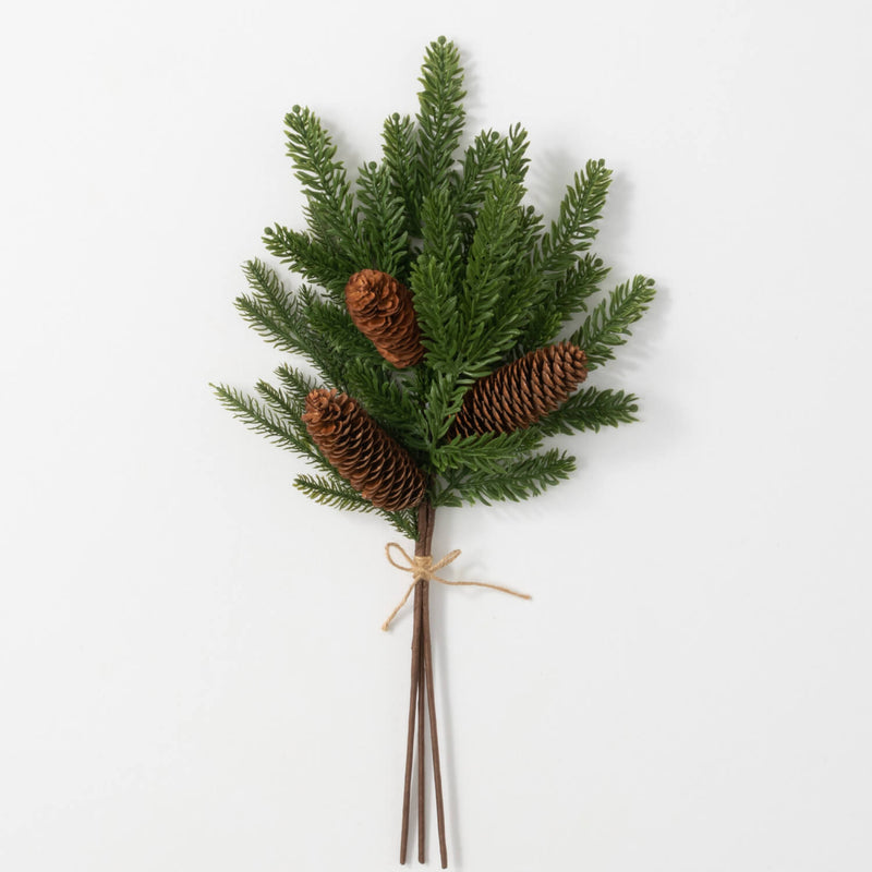 Verdant Pine Spray with Cones