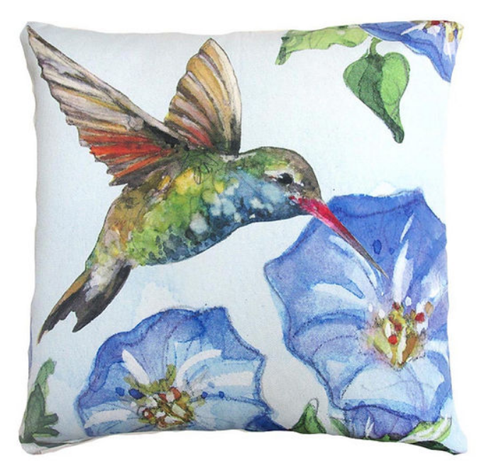 Hummingbird w/ Morning Glory Pillow