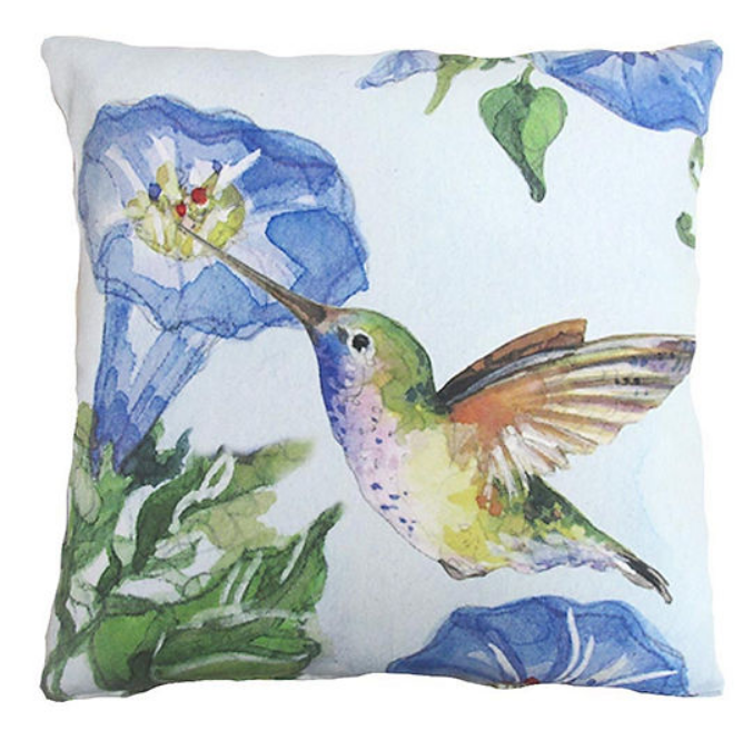 Hummingbird w/ Morning Glory Pillow