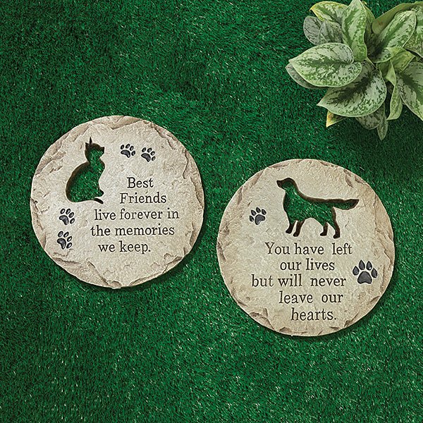 Cement Pet Memorial Stepping Stone - 2 Styles