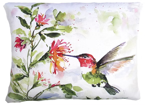 Hummingbird with Plant Pillow