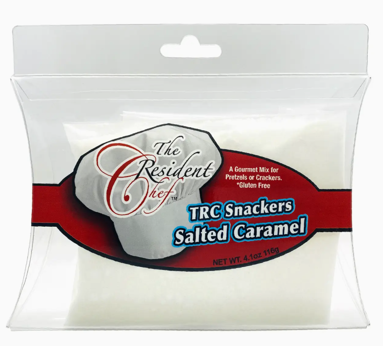 Packaged snack mix with 'The Resident Chef' branding on a white background