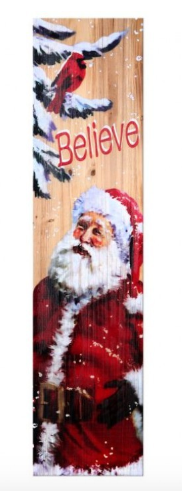 Santa "Believe" Print on Wood