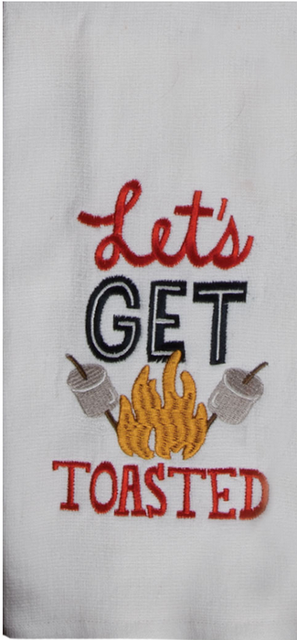 Cabin Fever Let's Get Toasted Embroidered Dual Purpose Terry Towel