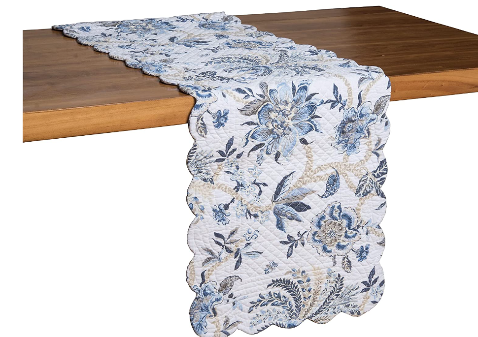 Braganza Blue Table Runner - 51"L