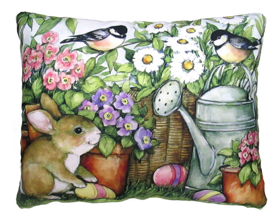 Bunny in the Garden Pillow