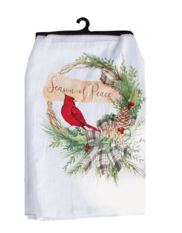 Cardinal & Holly Flour Sack Towel