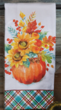 Pumpkin Floral Dual Purpose Terry Towel