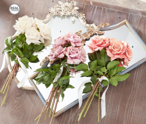 Coral Real Touch Duchess Rose Stem - 25"