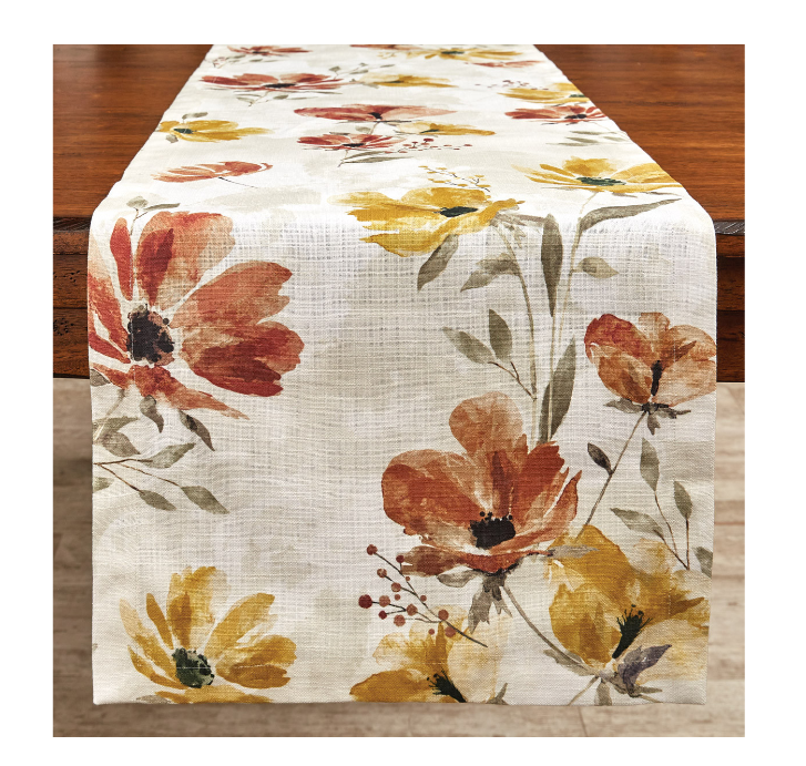 Phoenix Floral Printed Table Runner - 72"L