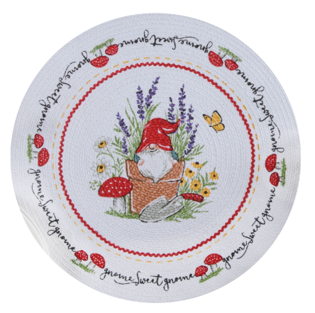 Garden Gnomes Braided Placemat