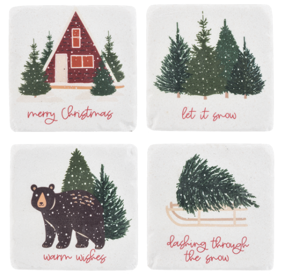 Cozy Cabin Coaster Set of 4