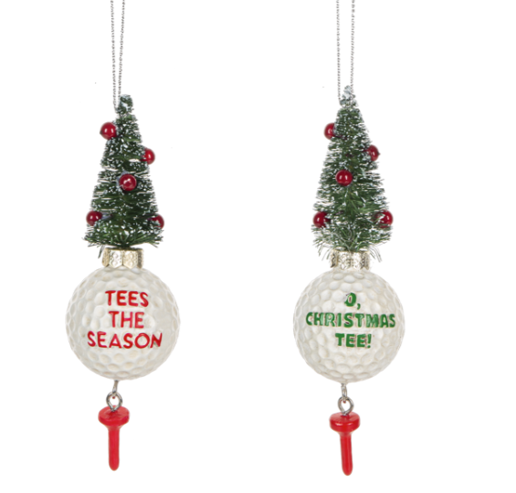Golf Ball With Tree Ornaments - 2 Options