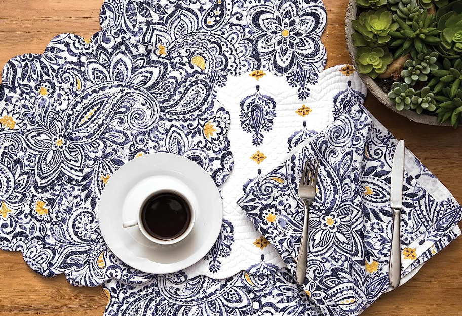Serena Round Quilted Placemat - Set of 6