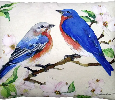 Birds on Branch Pillow - Square